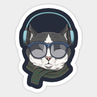 Cats loves music! Sticker